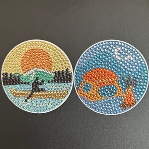 Handcrafted Diamond Art Magnet Set - Adventure By Day, Campfire By Night